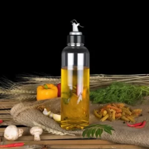 Plastic Oil Dispenser Bottle 1000ml Gift Set Crystal Clear & Leak Proof