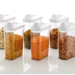 Plastic Transparent 6Pcs Food Storage Container 1100ml Gift Set for Kitchen