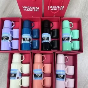 DWX Stainless Steel Insulated Vacuum Flask Water Bottle Gift Set With 3 Cups6