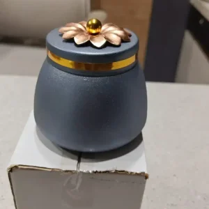 Designer Gray Color Matki Dryfruit Jar with Lid 1Pc Gift Set