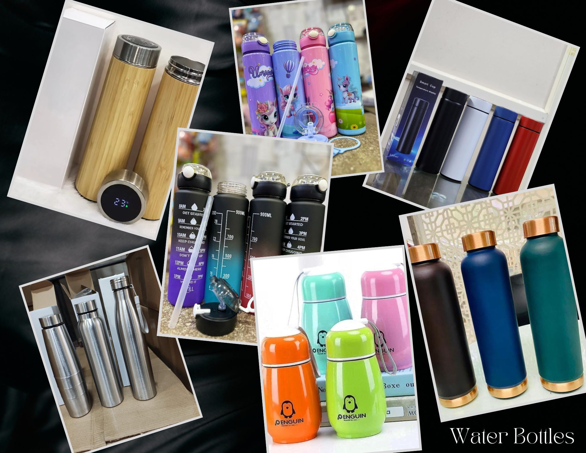 Fiber Plastic and Stainless Steel Water Bottles