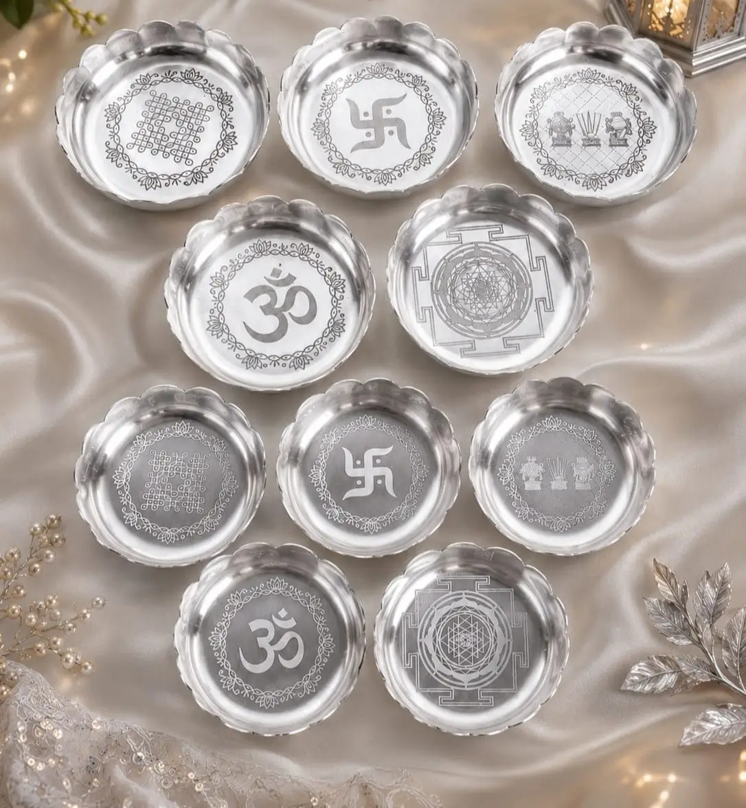 German Silver Lotus Design 4 Inch Pooja Bowl Return Gifts