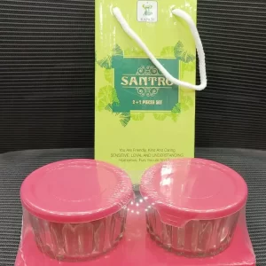 Kanch Santro (2+1) Storage Glass Bowl with Lid Gift Set