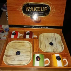 Kanch Wakeup (4+2) Ceramic 4 Coffee Mugs & 2 Platters Gift Set1