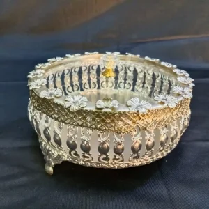 Meenakari German SIlver Metal Dry Fruit Box Gift Set