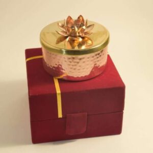 Metal Brass Decorative Dry Fruit Jar with Lid & Diwali Gift Box Set