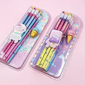 Multicolor Ice Cream Candy 12 HB Pencils Gift Set with 1 Eraser3