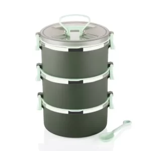Multicolor Stainless Steel Insulated Big Bite 3 Layer Lunch Box1