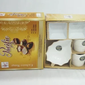 Pacific Ceramic 2 Cups 1 Platter & 1 Chutney Platter 4Pcs Gift Set