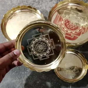 Pure Brass Kamal Design 4 Inch Base Pooja Stand for Idol Gift Set