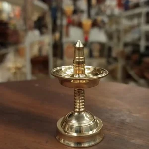 Pure Brass Traditional Kerala Vilakku Size 0 Pooja Oil Lamp 1pc Gift Set