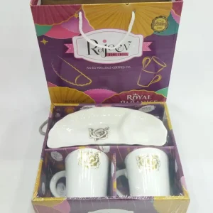 Royal Paradise Ceramic 2 Cups and 1Platter Gift Set