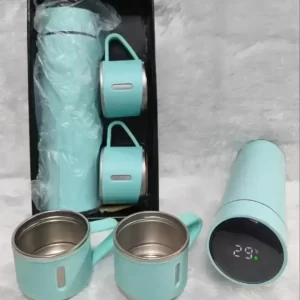 Stainless Steel Temperature Water Bottle Flask Gift Set With 2 Cups2
