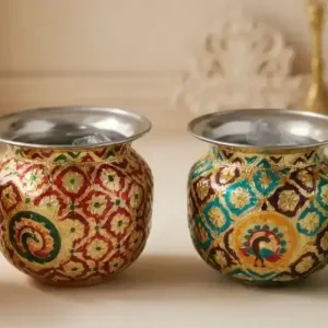 Meenakari Design Elegant Steel Kalash Lota Gift Set